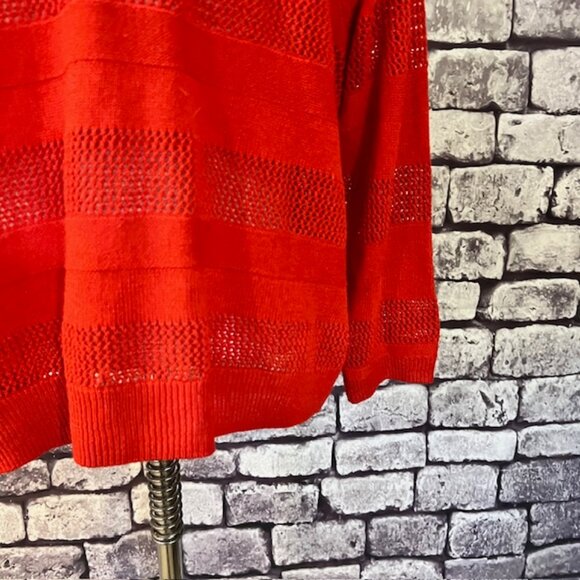Charter Club Red 3/4 Sleeve Cardigan Sweater Size XL - Picture 7 of 9
